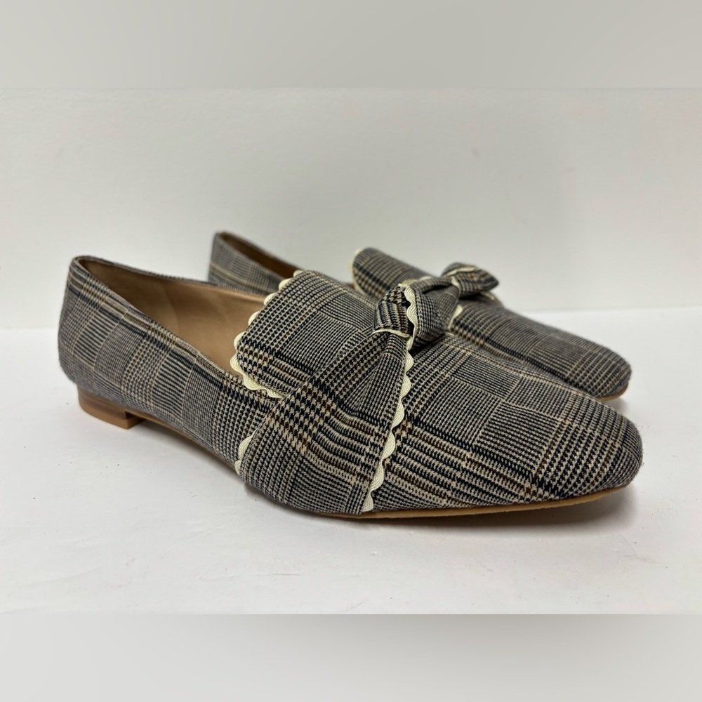 JACK ROGERS Holly Plaid Gray Slip On Loafers Flats Women’s Size 11